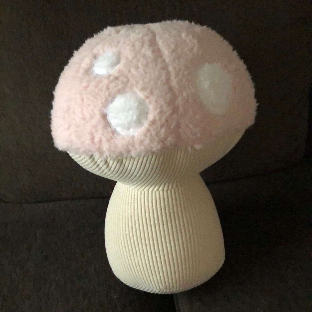 Cupcakes and Cashmere LIGHT PINK Mushroom Throw Pillow